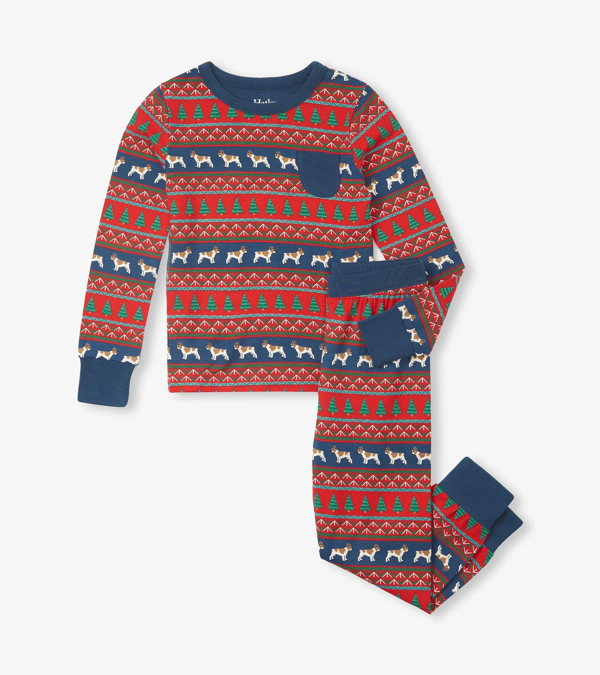 Boys Bulldog Fair Isle Bamboo Pajama Set | Hatley