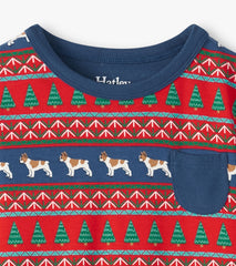 Boys Bulldog Fair Isle Bamboo Pajama Set | Hatley