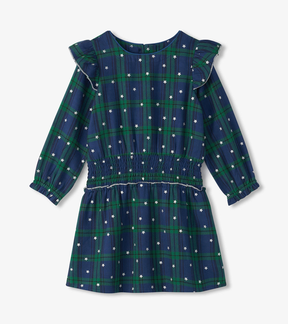 Girls Blackwatch Plaid Smocked Waist Dress | Hatley
