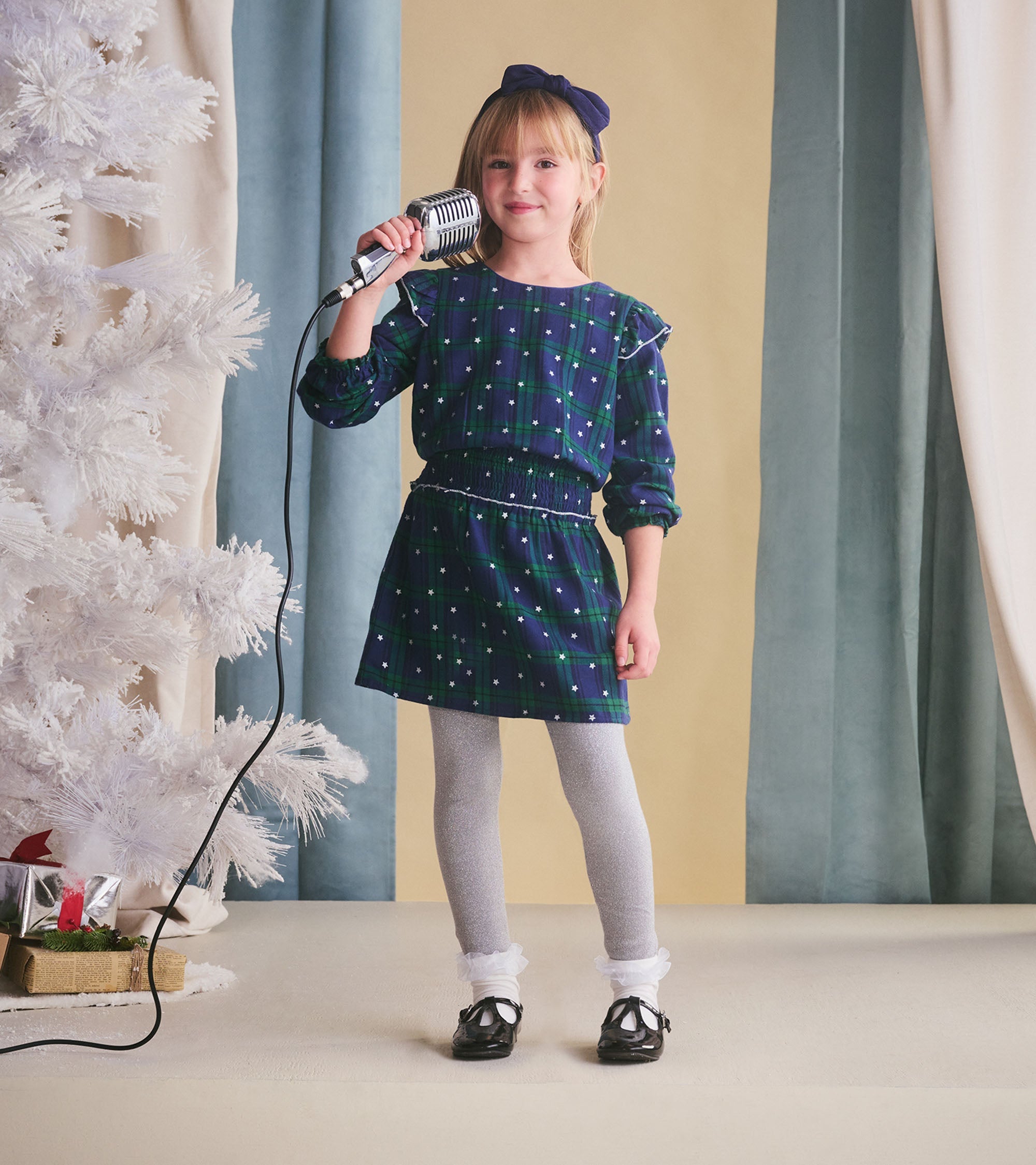 Girls Blackwatch Plaid Smocked Waist Dress | Hatley