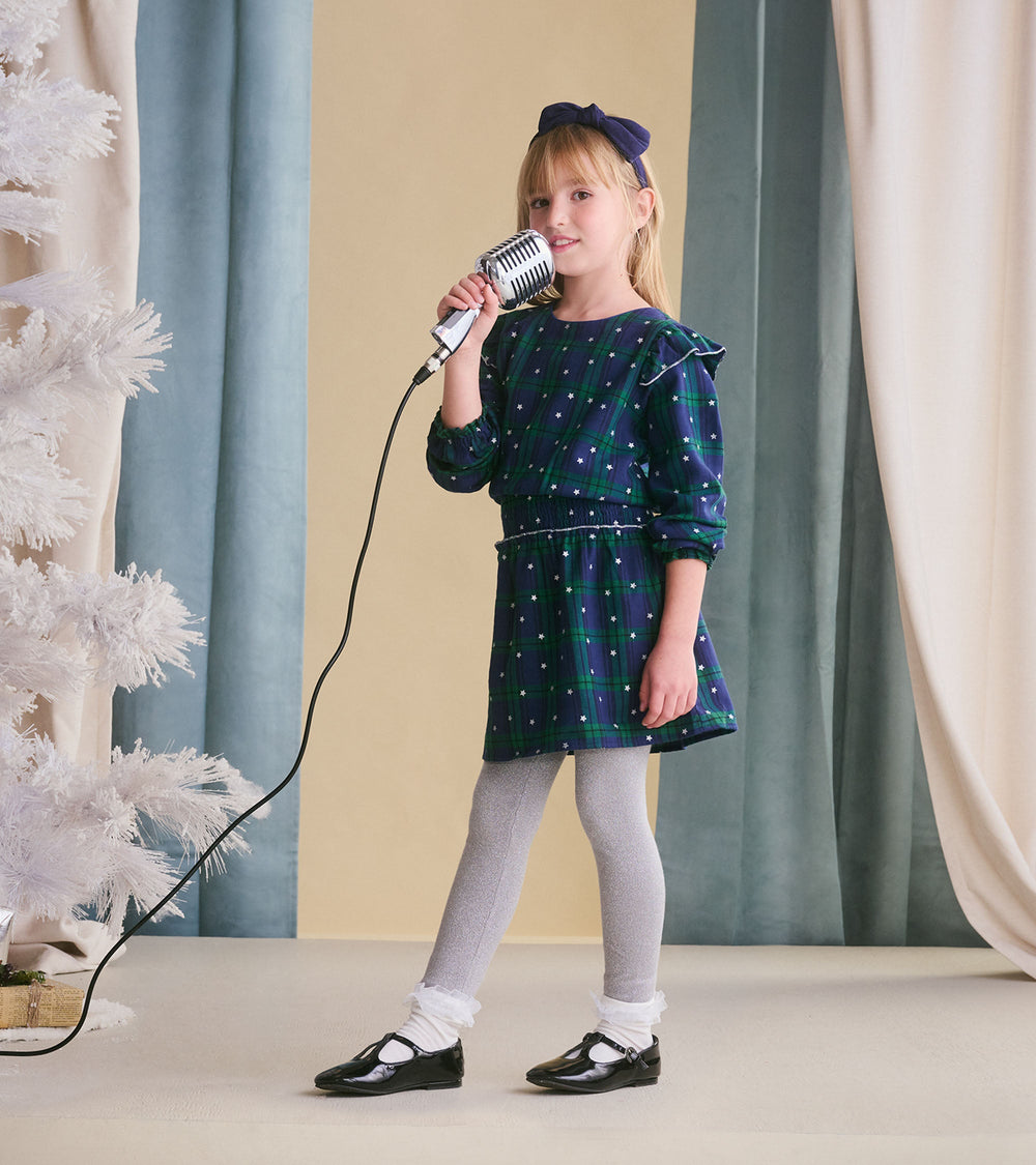 Girls Blackwatch Plaid Smocked Waist Dress | Hatley