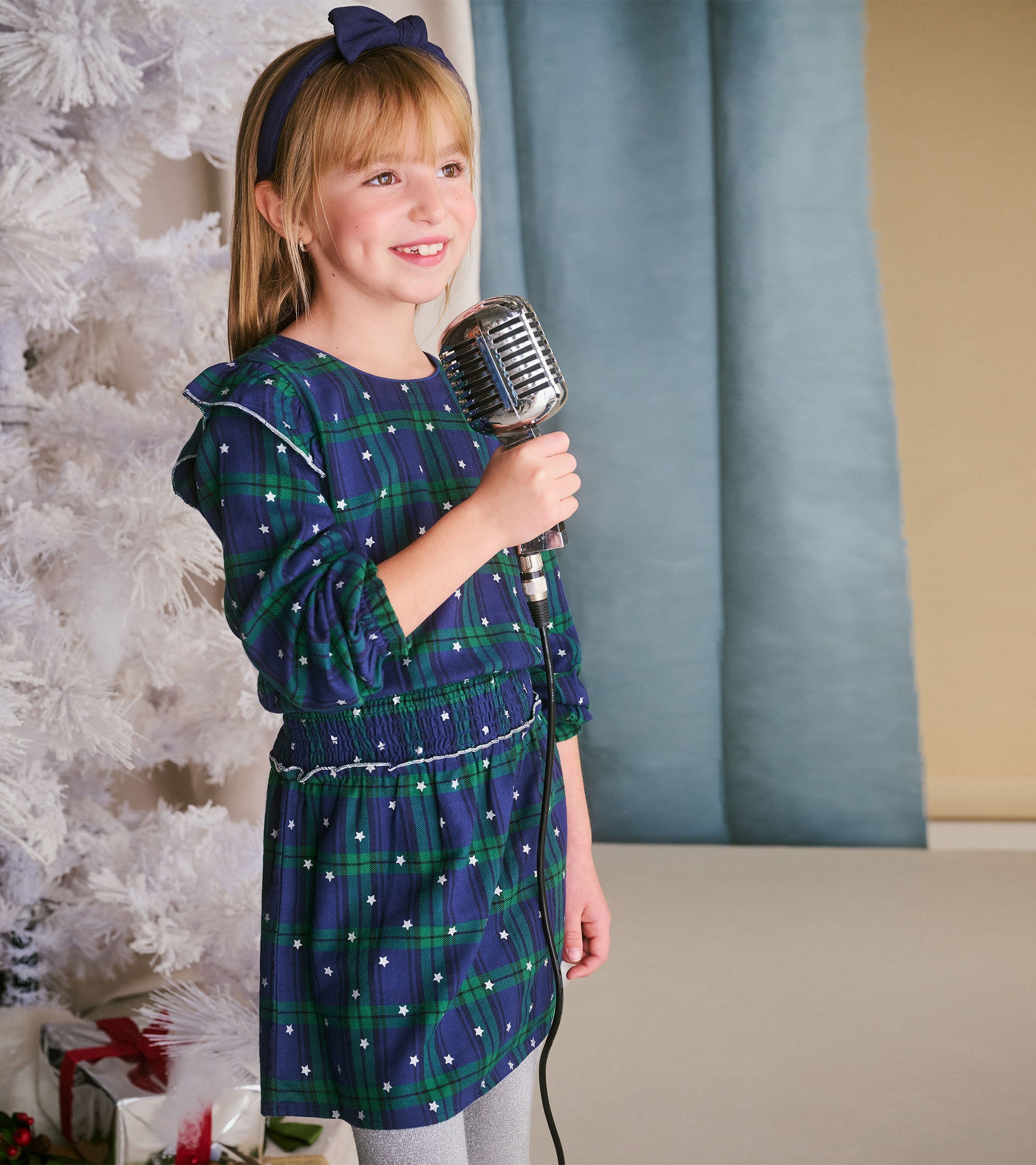 Girls Blackwatch Plaid Smocked Waist Dress | Hatley