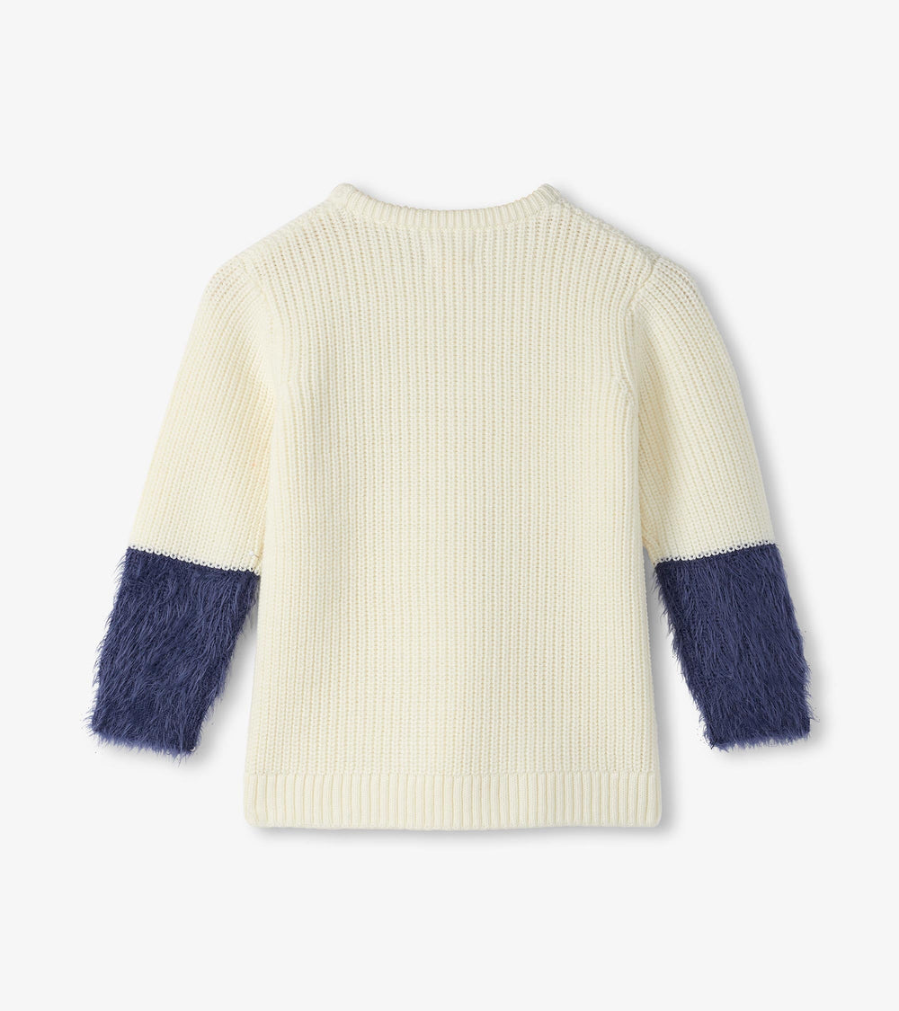 Girls Sequin Bow Fluffy Sleeve Sweater | Hatley Girls
