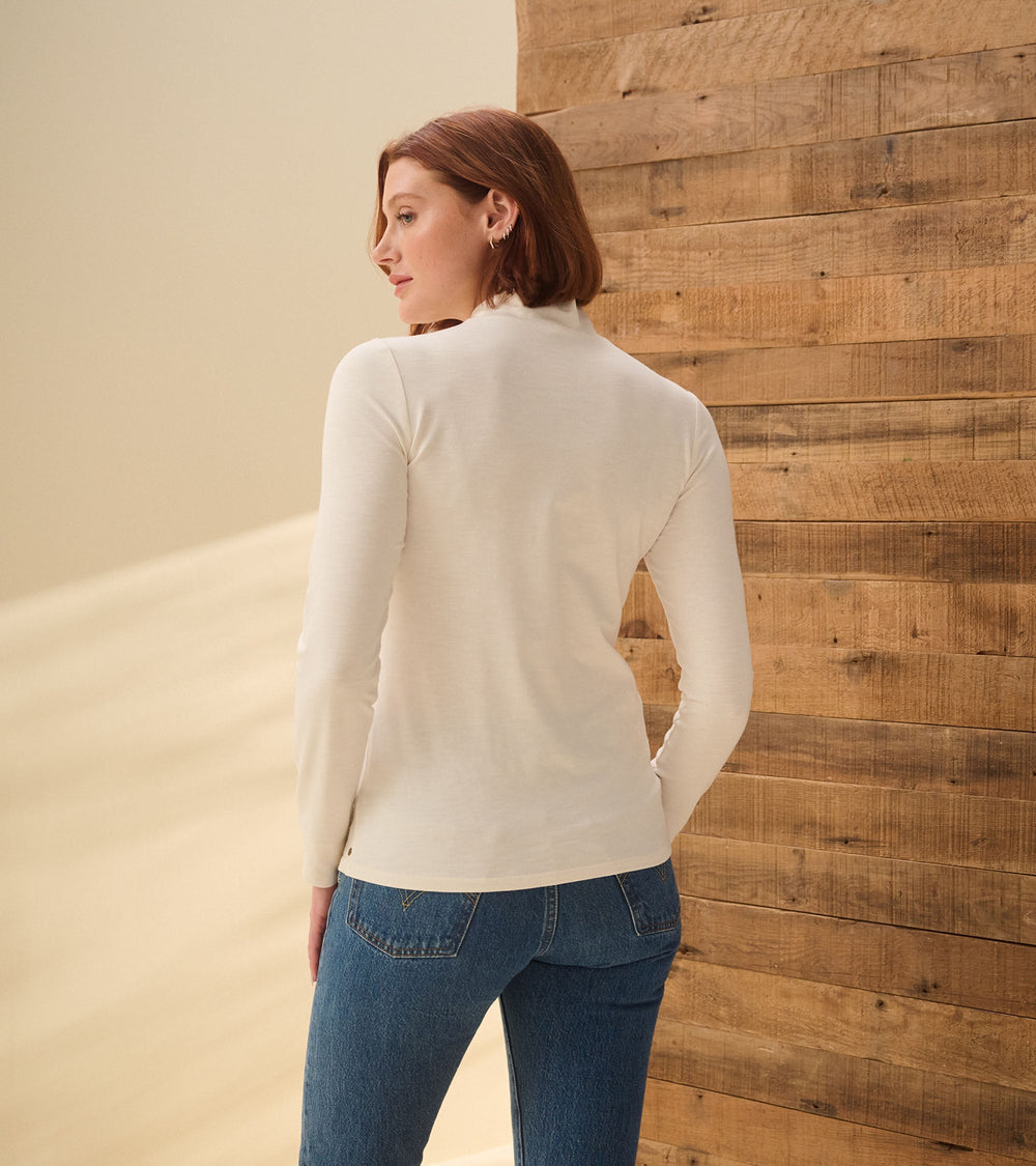 Mock Neck Top - Cream White | Hatley US Women