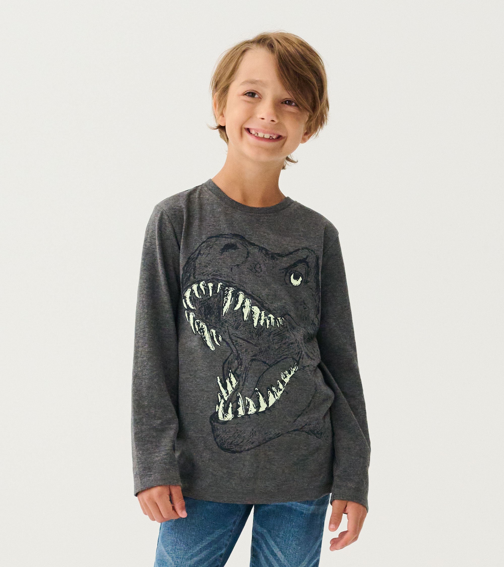 Boys T-Rex Glow in the Dark Long Sleeve T-Shirt | Hatley Sale Boys