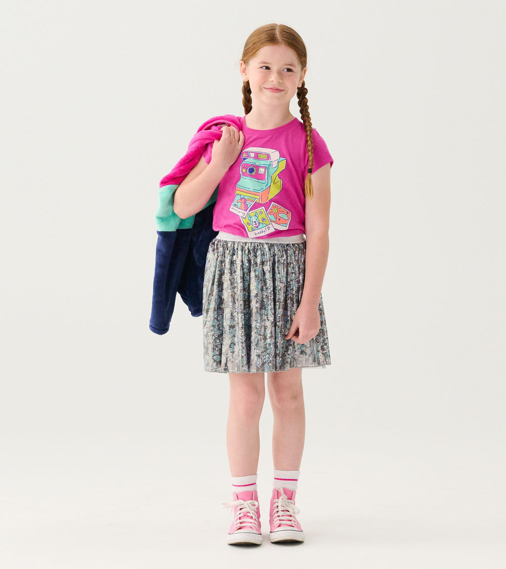 Girls Flower Shimmer Sequin Tulle Skirt | Hatley US Girls