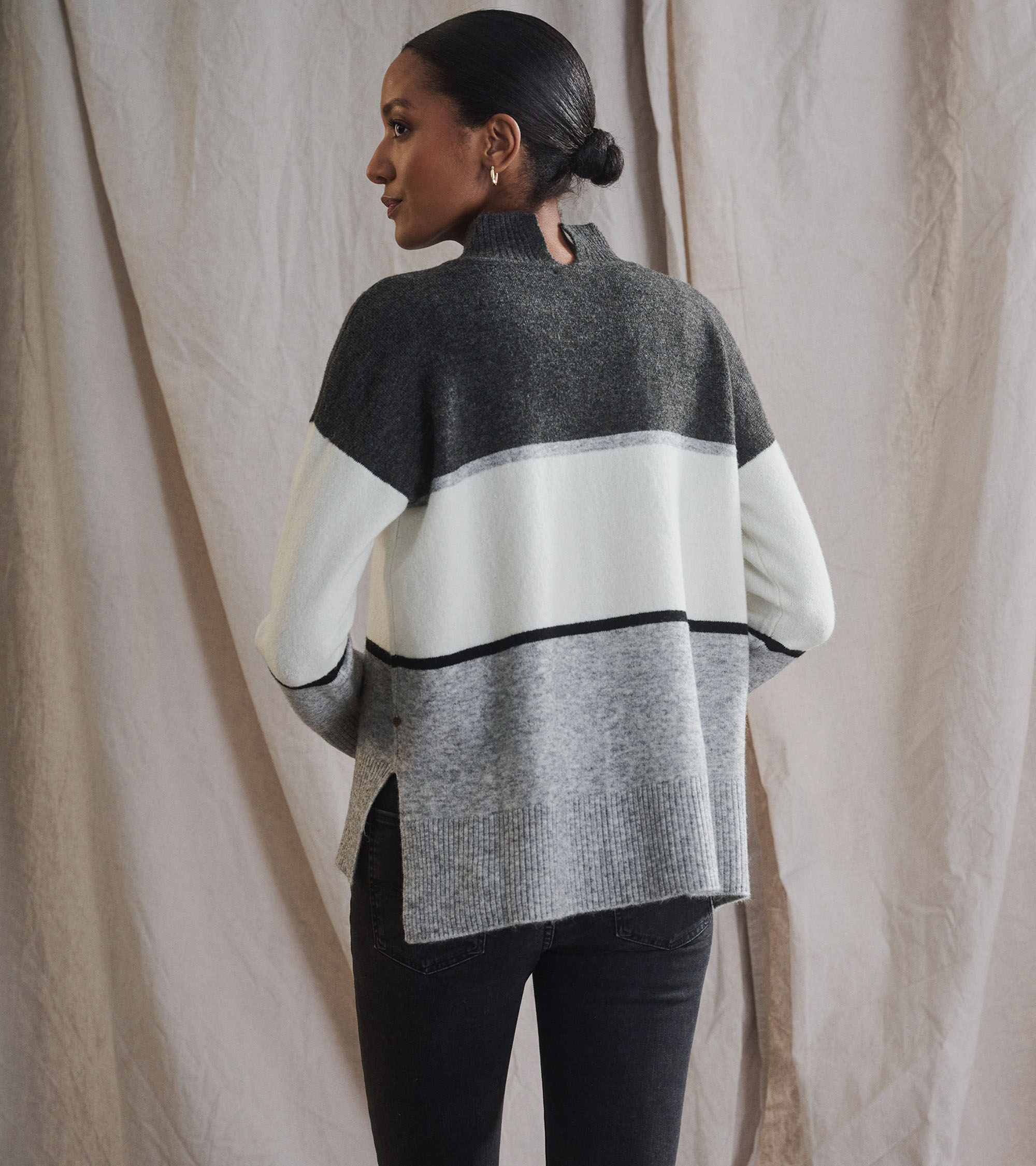 Mock Neck Tunic - Grey Block | Hatley Outlet Women