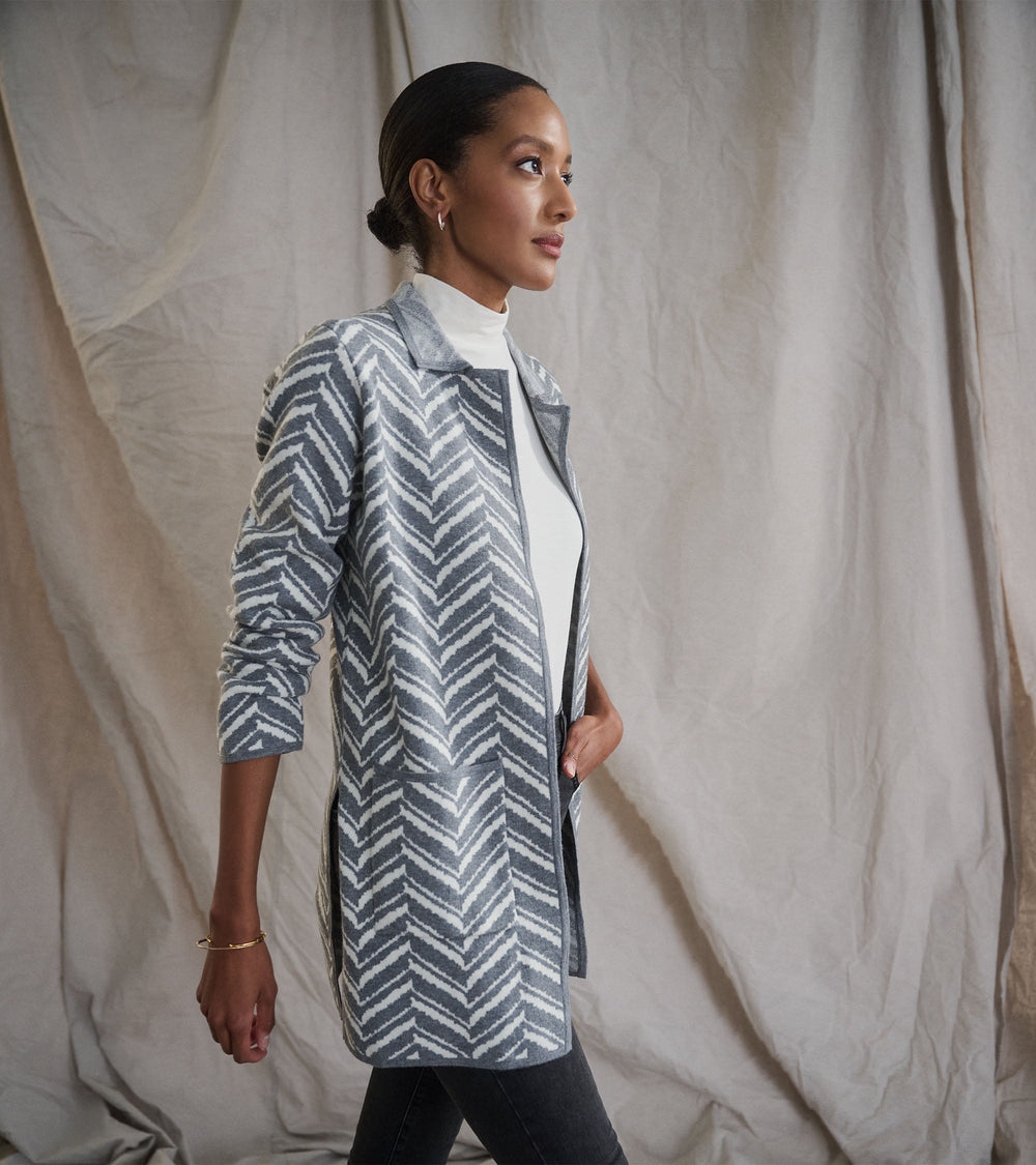 Sweater Blazer - Grey Chevron | Hatley