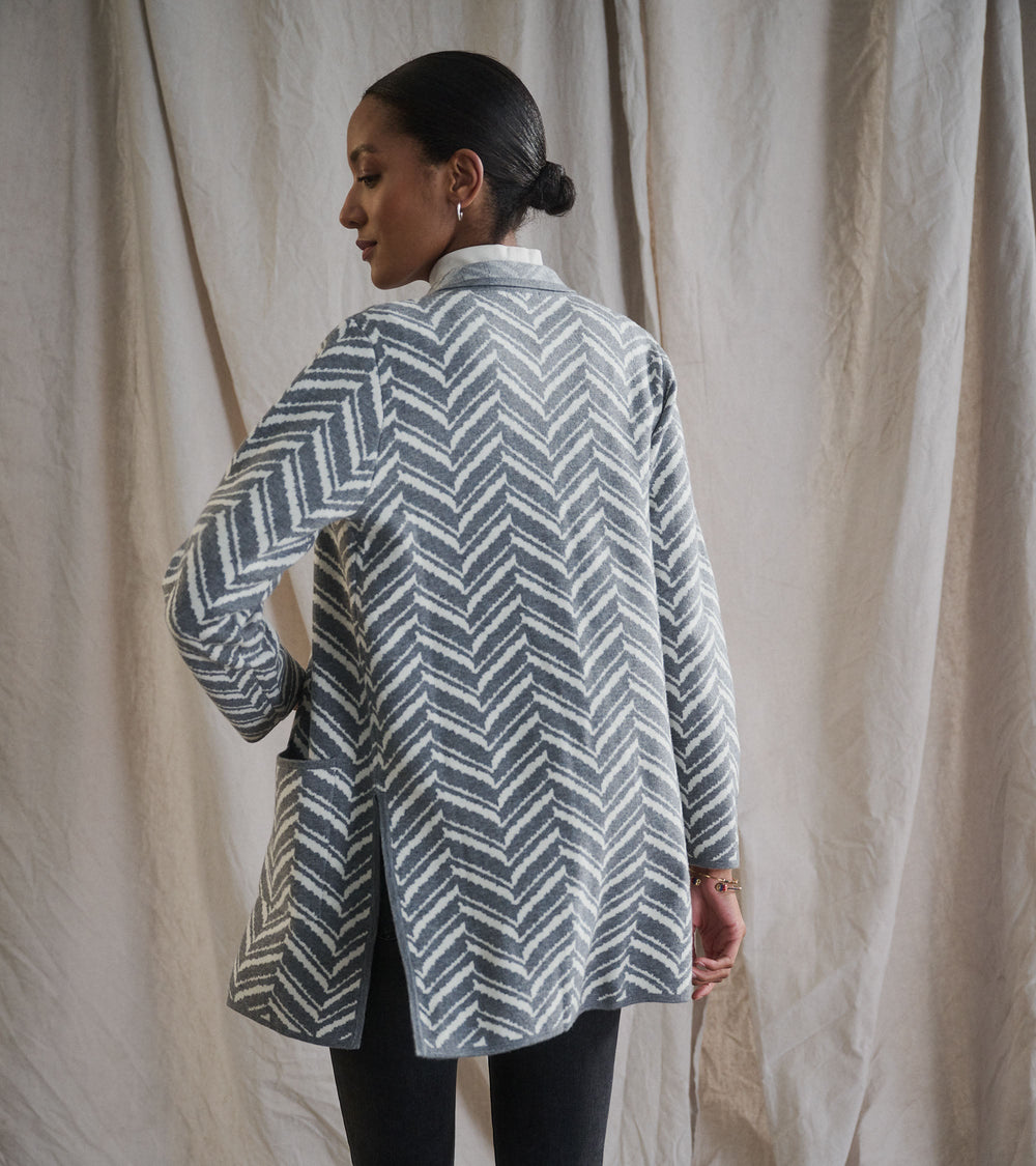 Sweater Blazer - Grey Chevron | Hatley