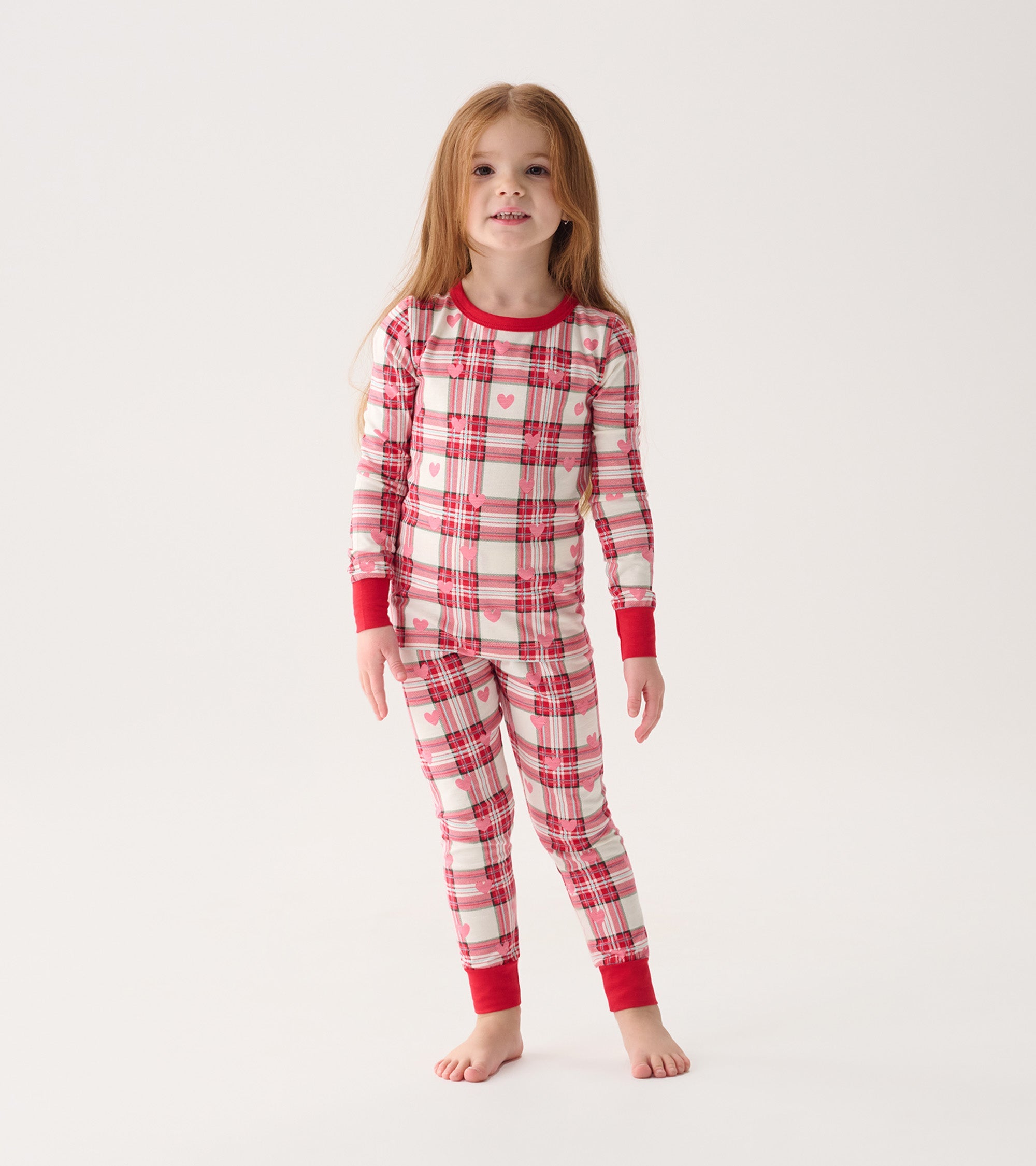 Girls Plaid Hearts Pajama Set | Hatley Girls