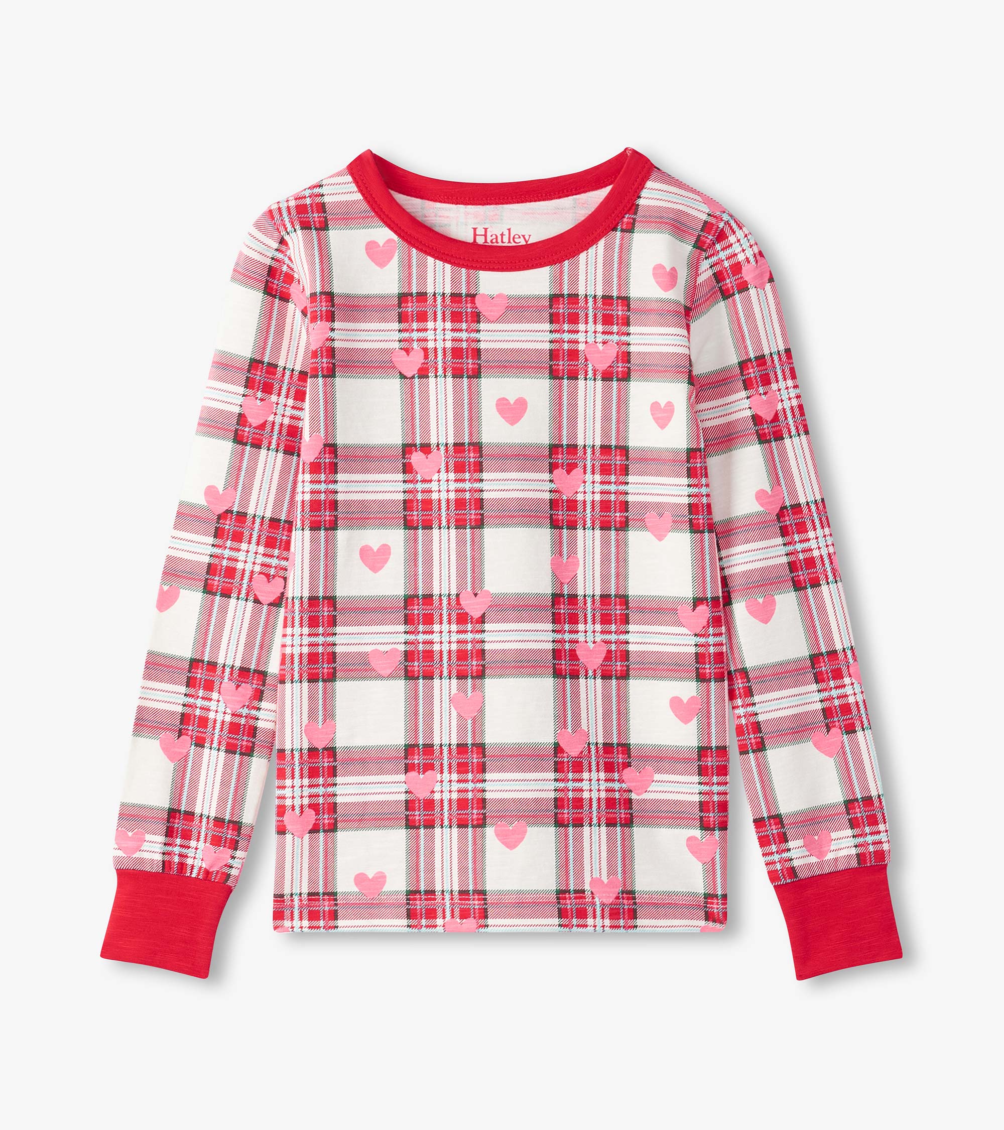 Girls Plaid Hearts Pajama Set | Hatley Girls