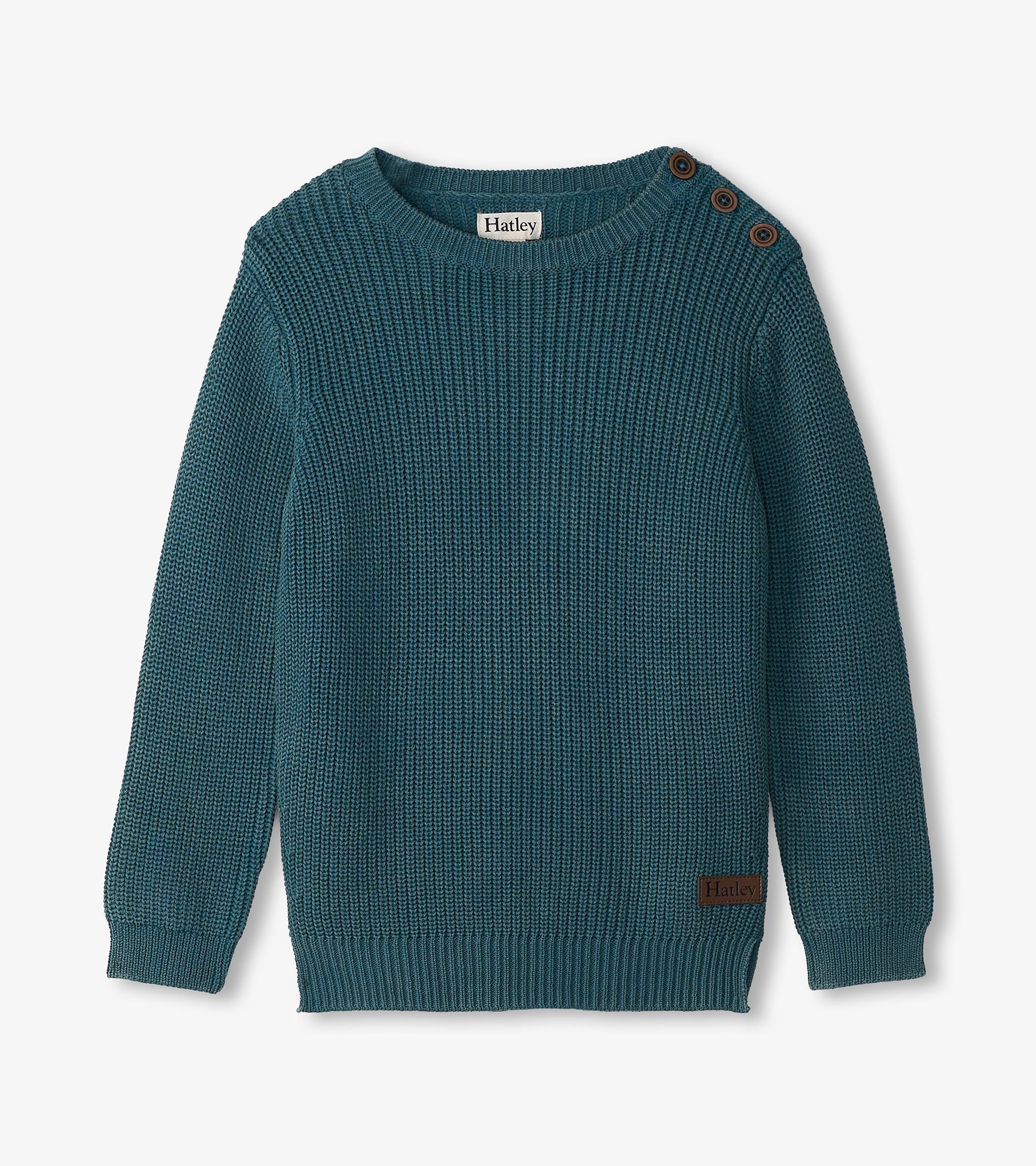 Boys Moroccan Blue Button Neck Sweater | Hatley US Boys