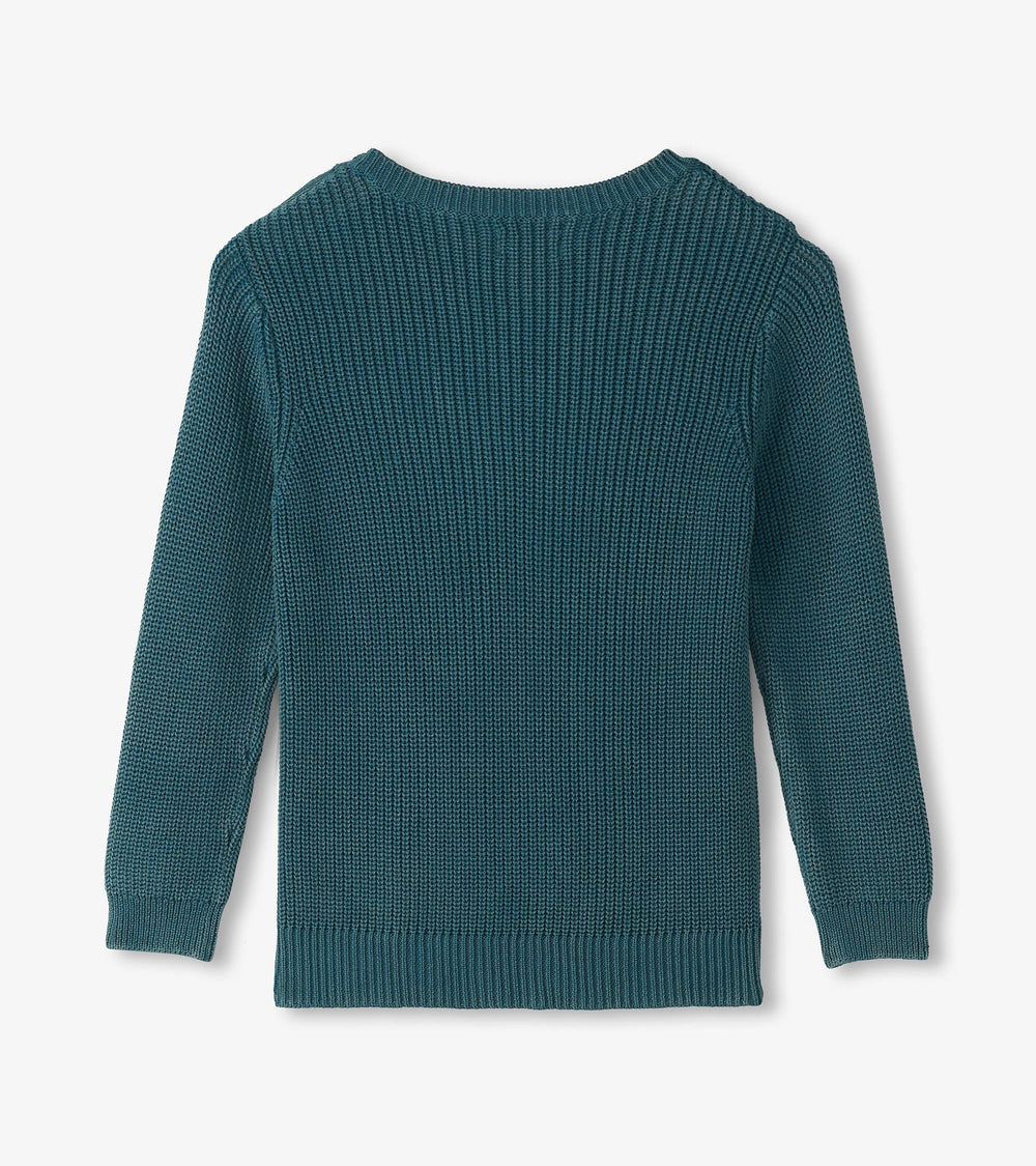 Boys Moroccan Blue Button Neck Sweater | Hatley US Boys