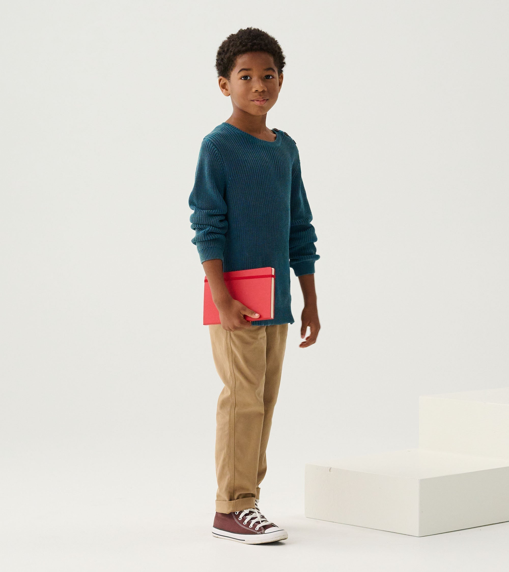 Boys Moroccan Blue Button Neck Sweater | Hatley US Boys