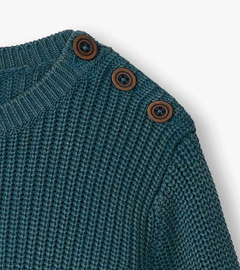 Boys Moroccan Blue Button Neck Sweater | Hatley US Boys