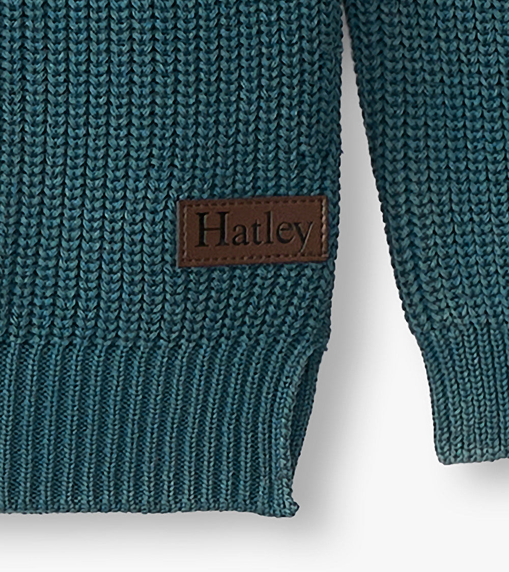 Boys Moroccan Blue Button Neck Sweater | Hatley US Boys