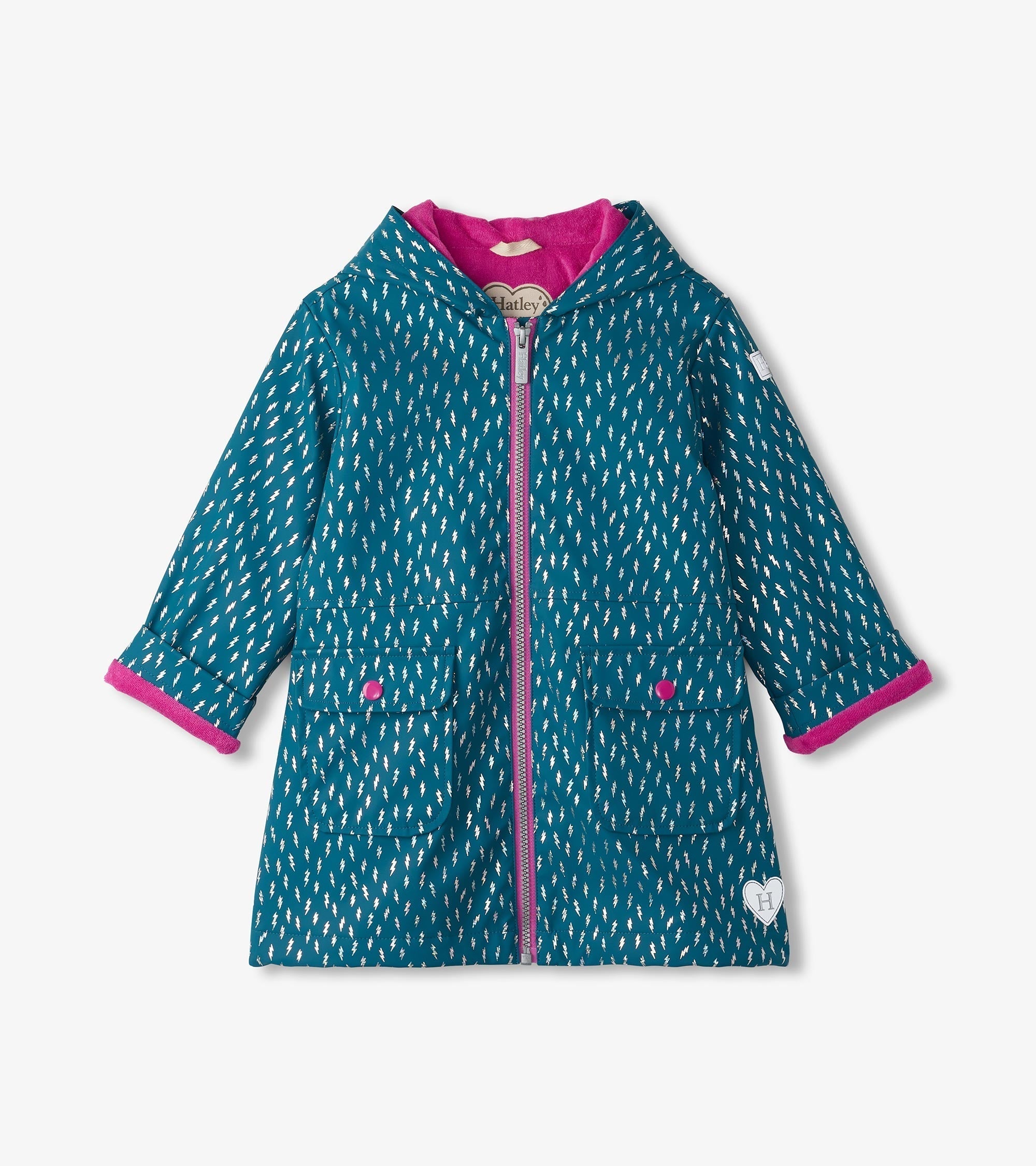 Girls Mini Lightning Bolts Zip-Up Rain Jacket | Hatley Onsale Girls