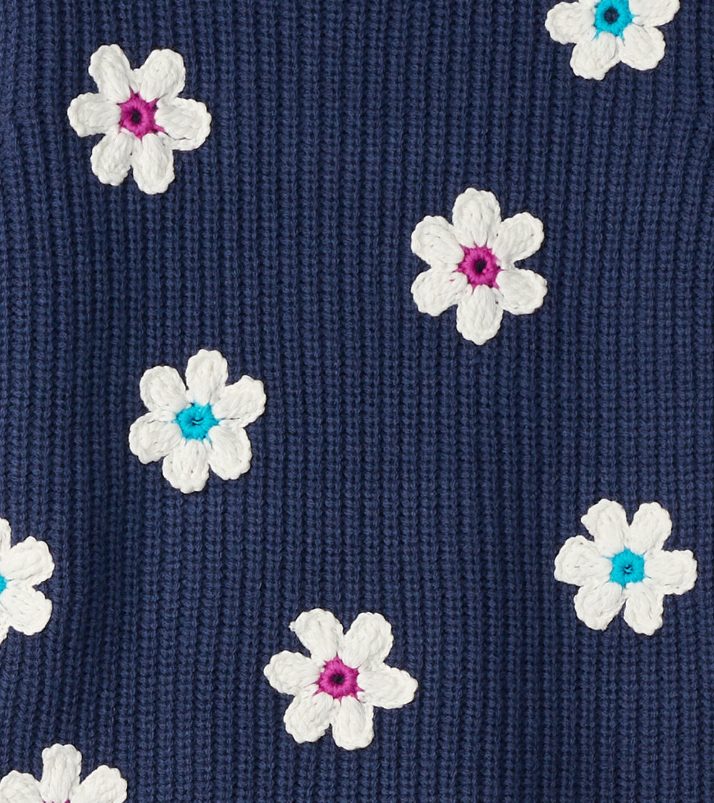 Girls Throwback Flowers Fluffy Sleeve Sweater Tunic | Hatley