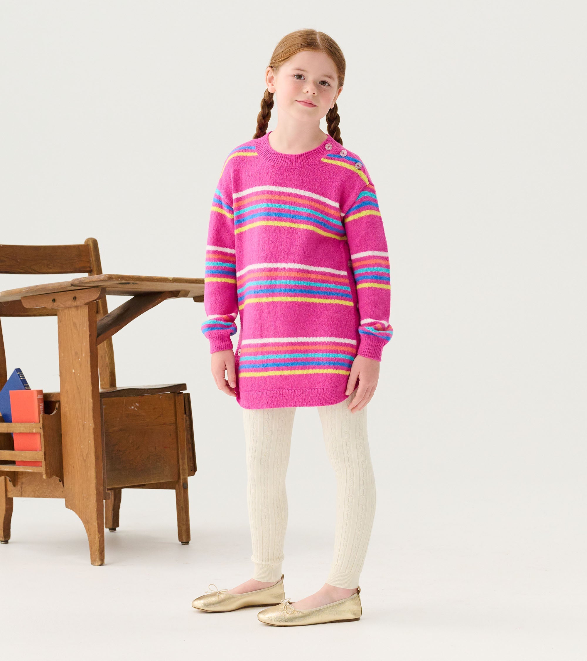 Girls Rainbow Stripes Sweater Tunic | Hatley US Girls