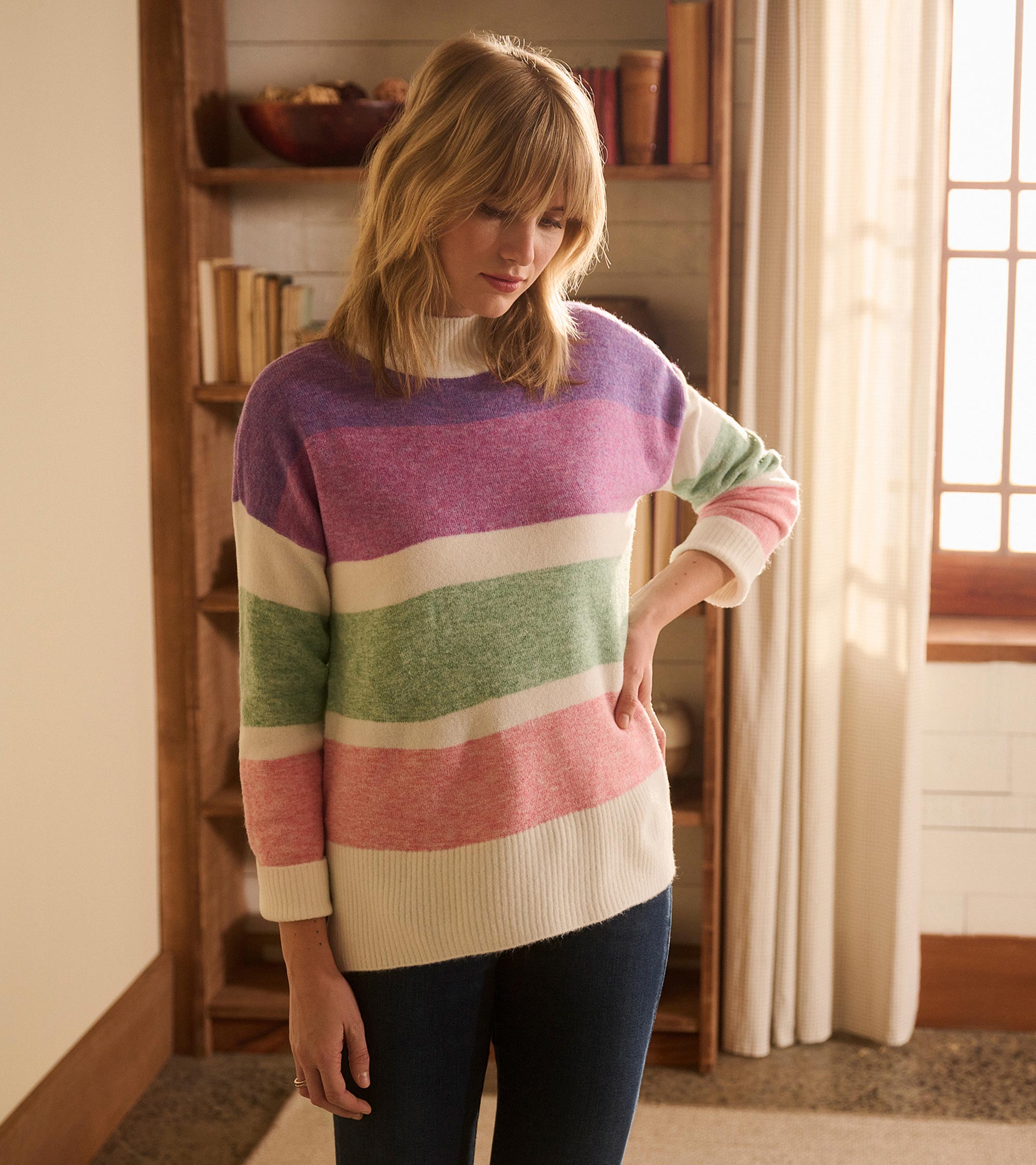 Mock Neck Tunic - Sunrise Color Block | Hatley Onsale Women