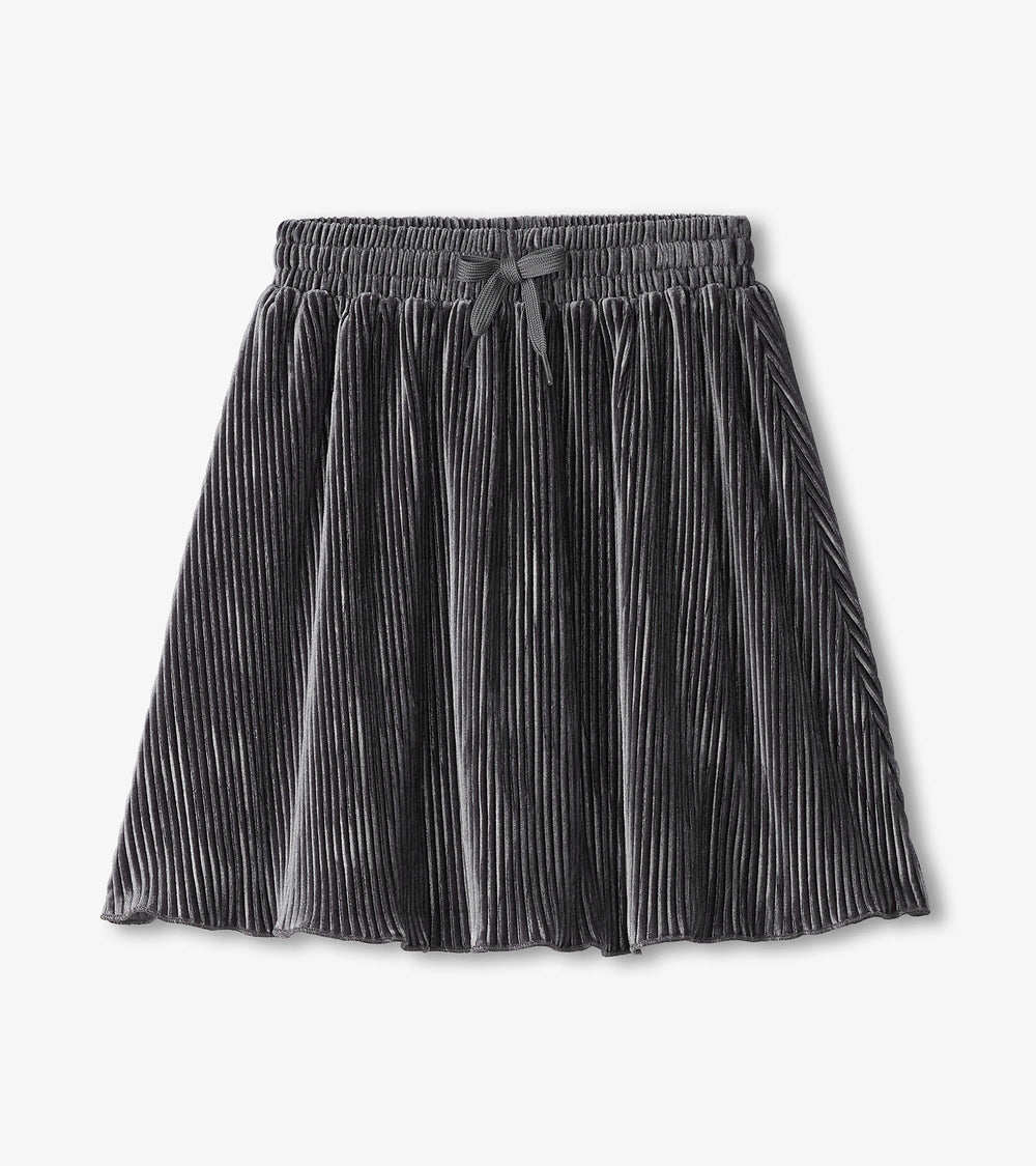 Girls Silver Shine Pleated Velour Skirt | Hatley Onsale Girls