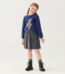 Girls Silver Shine Pleated Velour Skirt | Hatley Onsale Girls