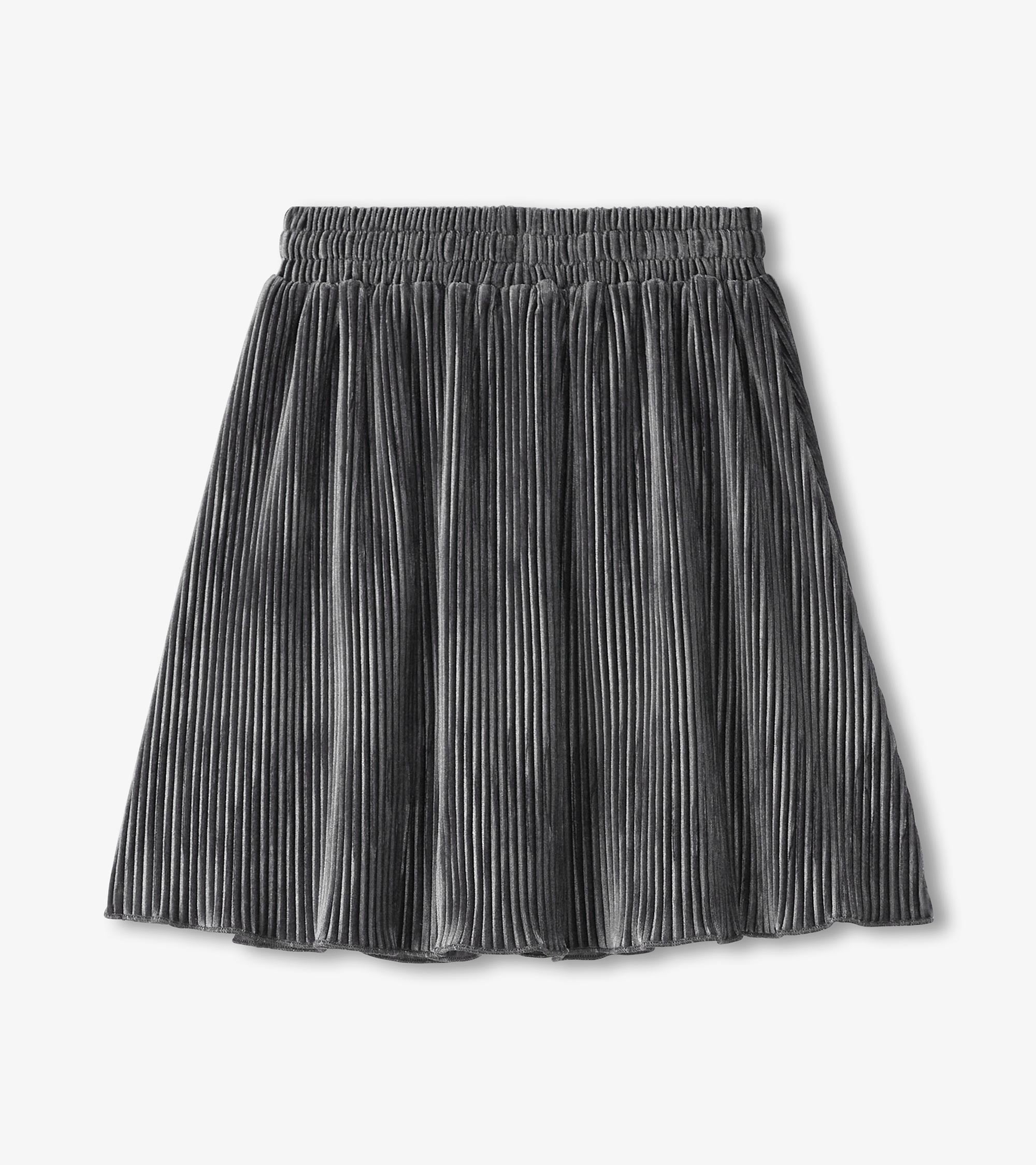 Girls Silver Shine Pleated Velour Skirt | Hatley Onsale Girls