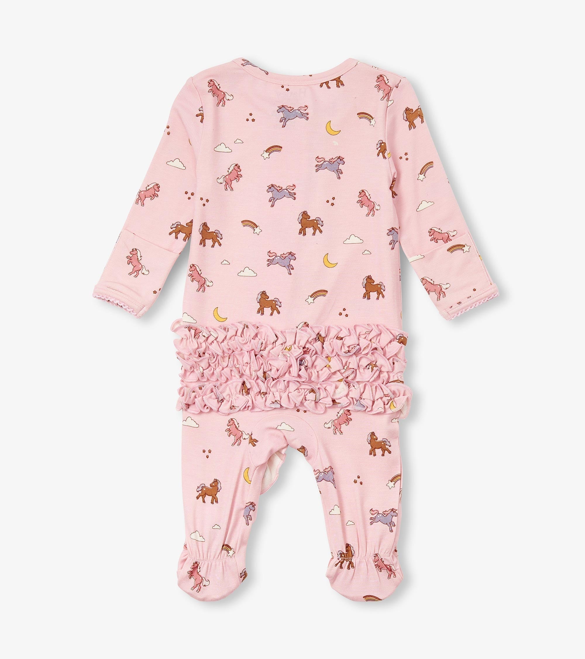 Baby Girls Whimsical Ponies Ruffle Bum Bamboo Sleeper | Hatley Sale Baby & Toddler