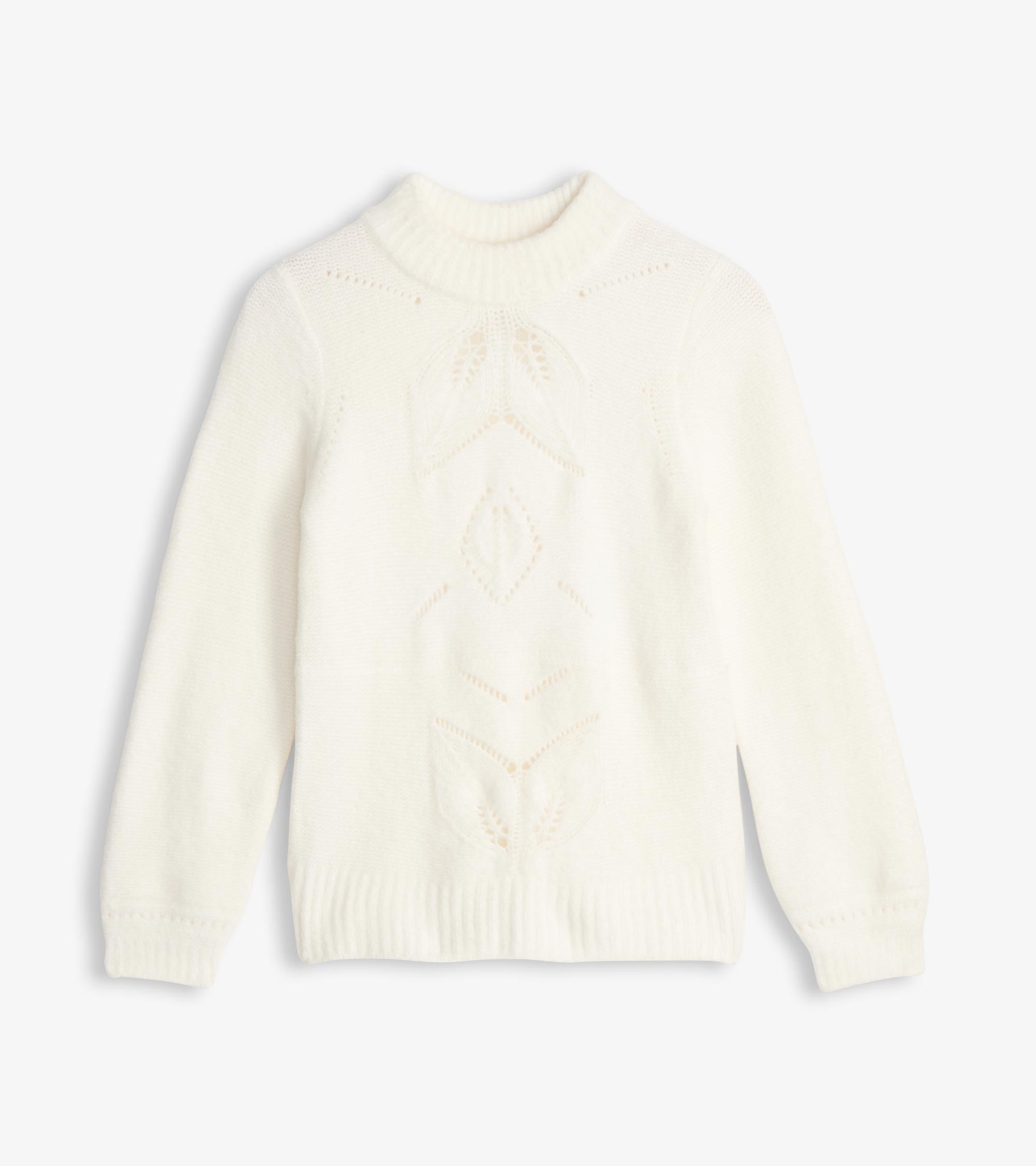 Petal Cable Sweater - Winter White | Hatley Women