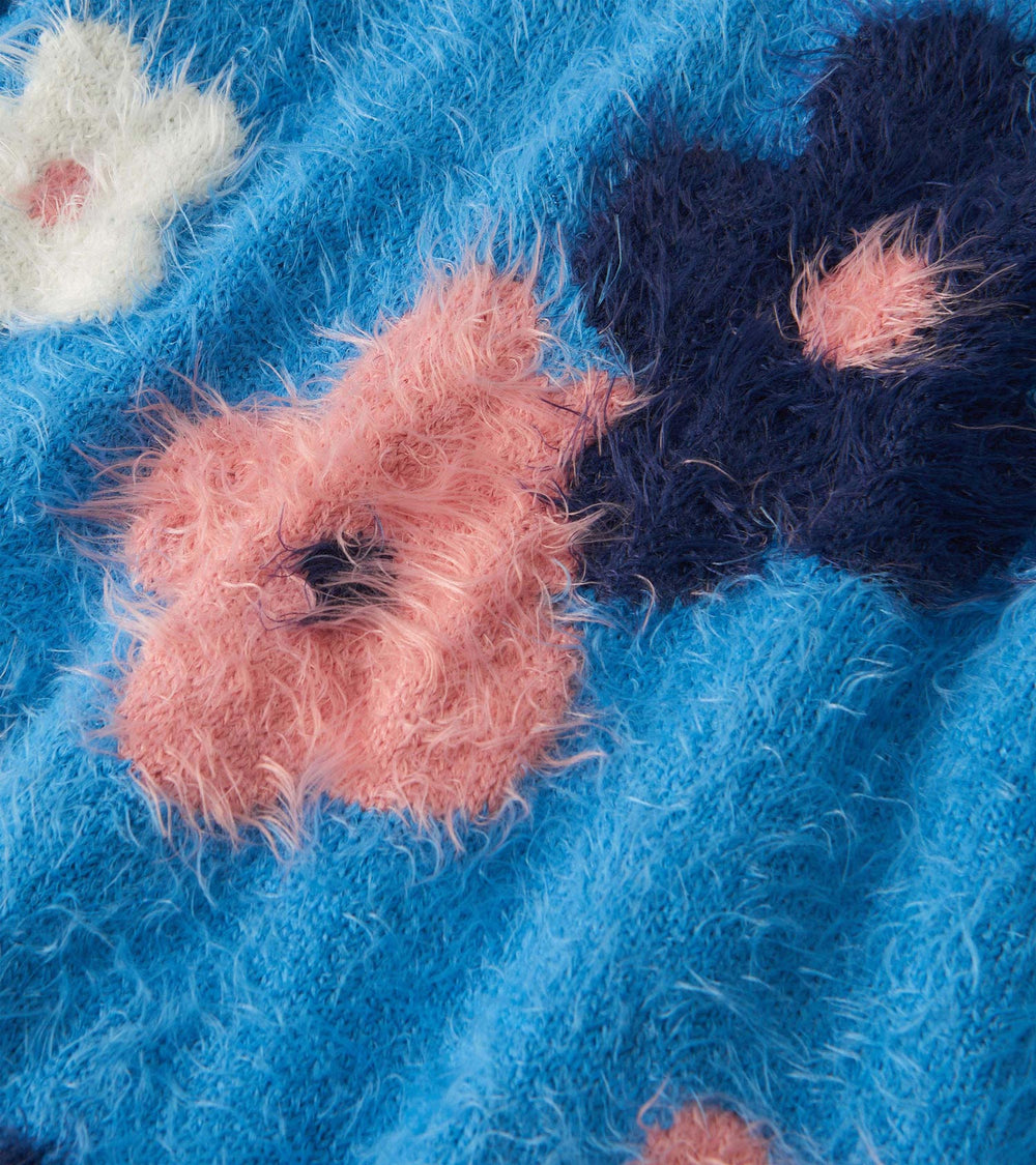 Girls Floral Cluster Furry Sweater | Hatley Sale Girls
