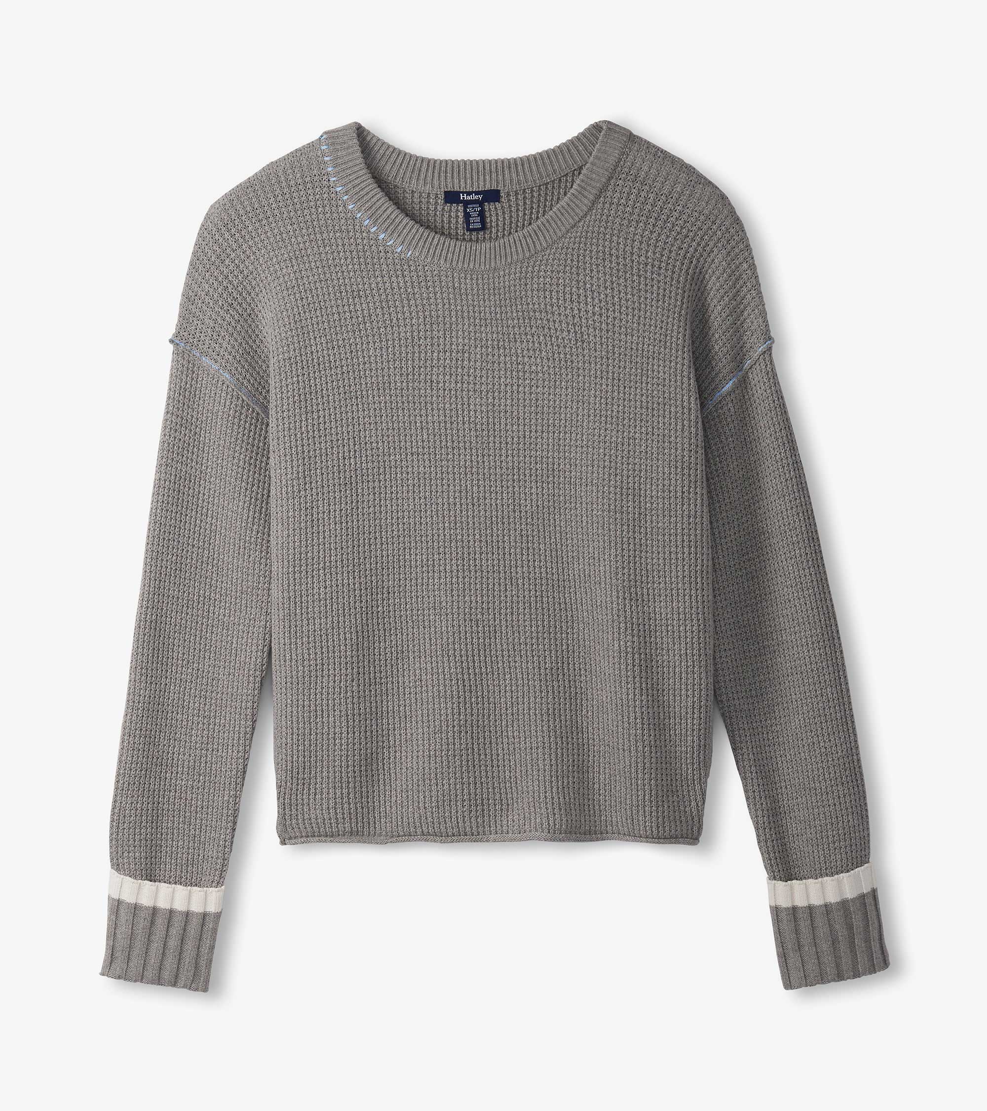 Waffle Knit Sweater - Grey | Hatley Outlet Women
