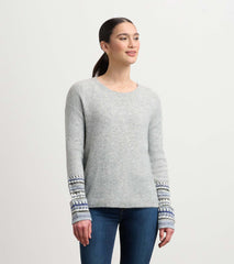 Jacquard Cuff Sweater - Grey Melange | Hatley US Women