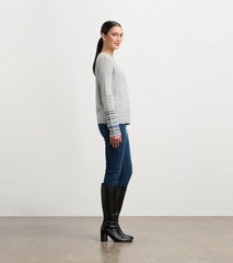 Jacquard Cuff Sweater - Grey Melange | Hatley US Women