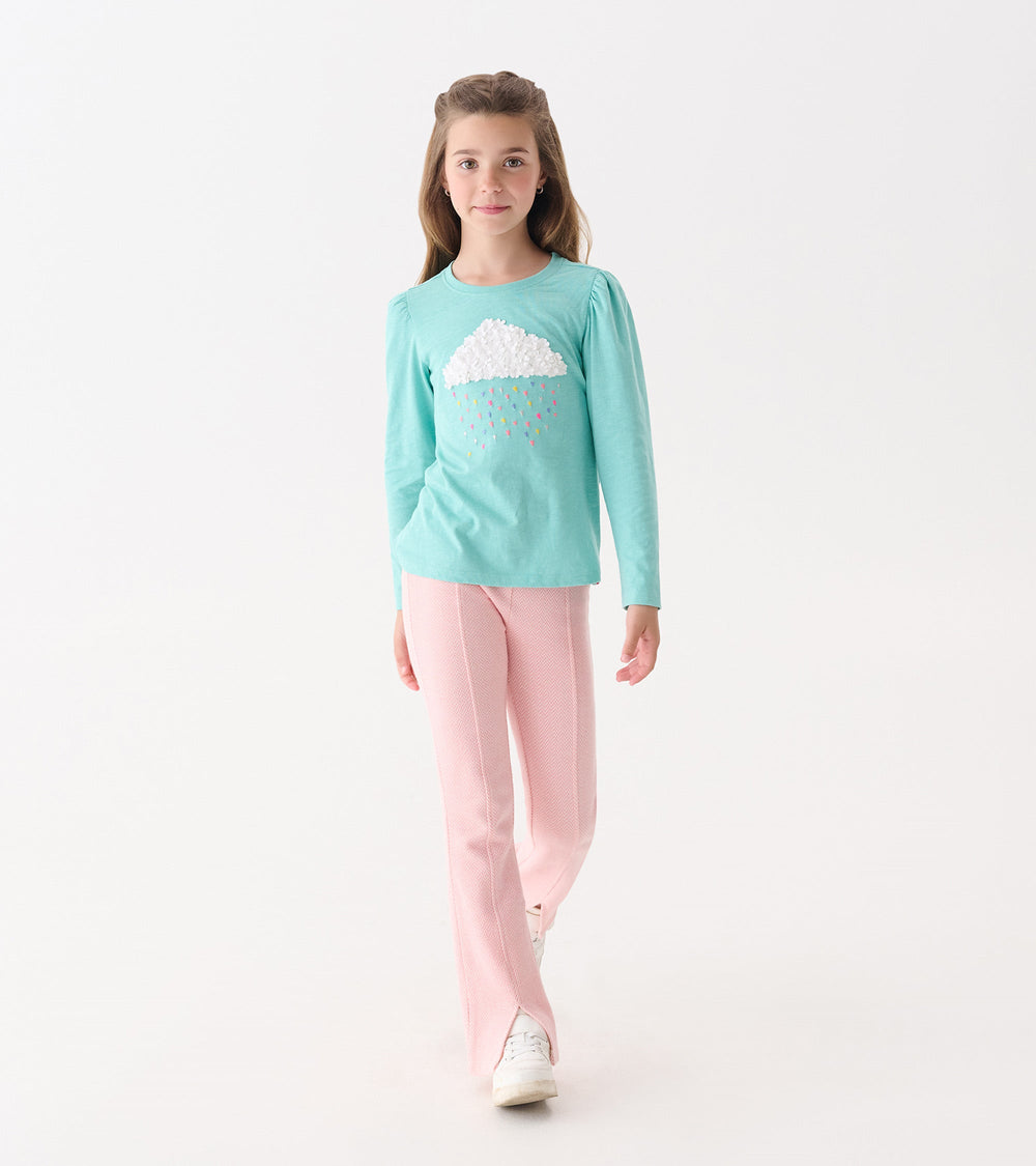 Girls Fluffy Cloud Puff Sleeve Graphic Tee | Hatley Girls