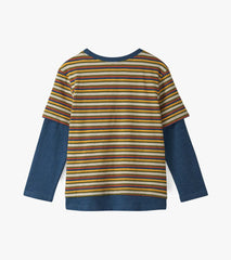 Boys Autumn Stripe Fooler Long Sleeve T-Shirt | Hatley Boys
