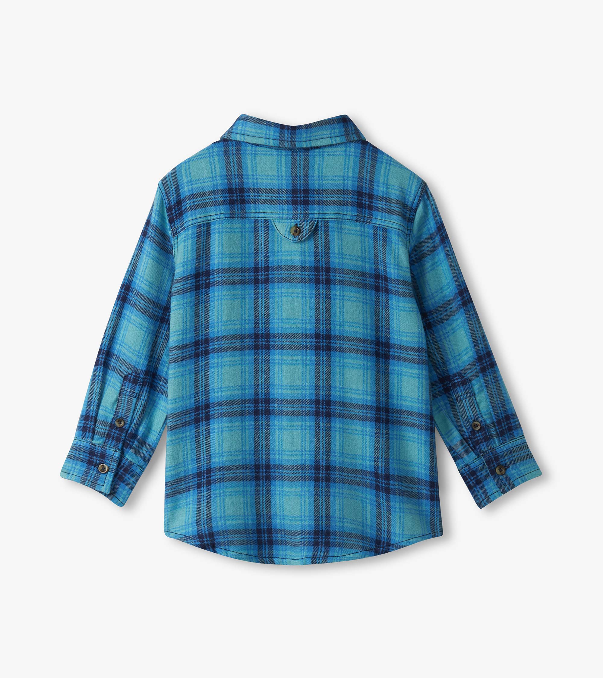 Boys Blue Stone Plaid Button Down Shirt | Hatley