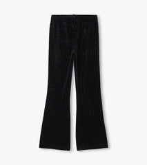 Girls Black Sparkle Wave Velour Flared Pants | Hatley Sale Girls