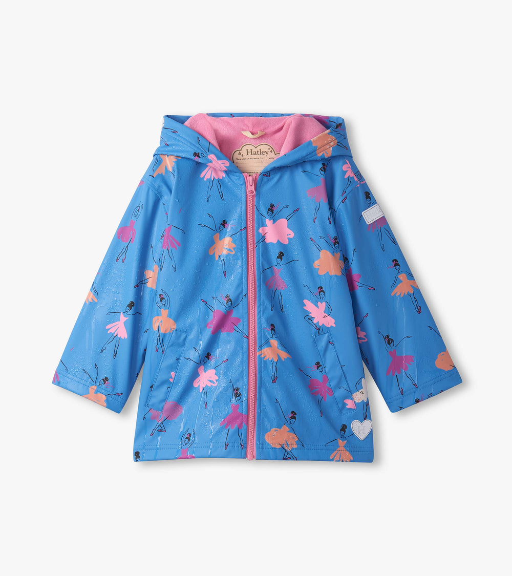 Girls Ballet School Color Changing Zip-Up Rain Jacket | Hatley Girls