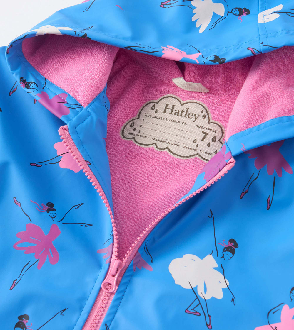 Girls Ballet School Color Changing Zip-Up Rain Jacket | Hatley Girls
