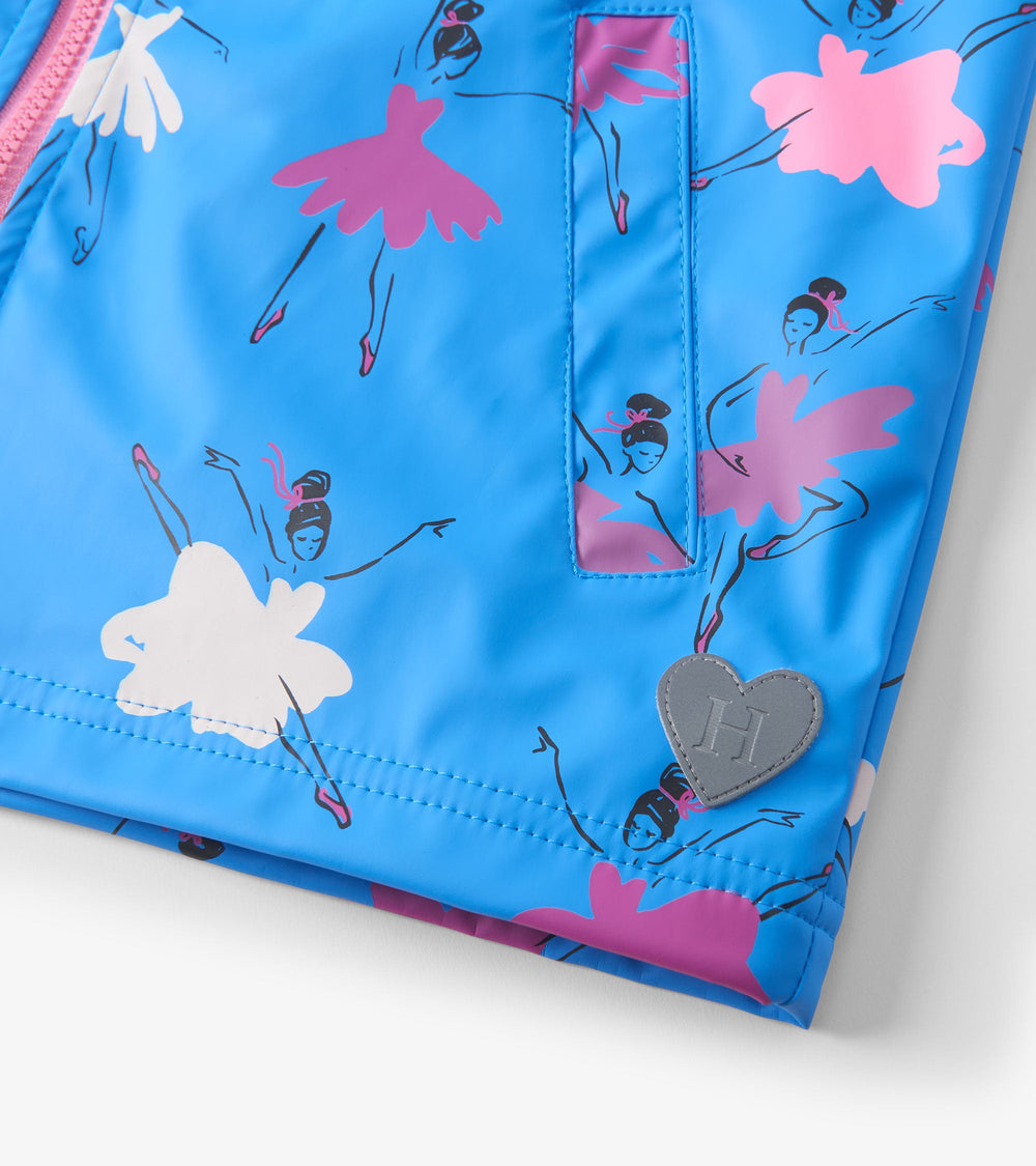 Girls Ballet School Color Changing Zip-Up Rain Jacket | Hatley Girls