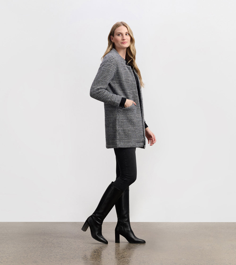 Cozy Open Blazer - Black Check | Hatley For Women
