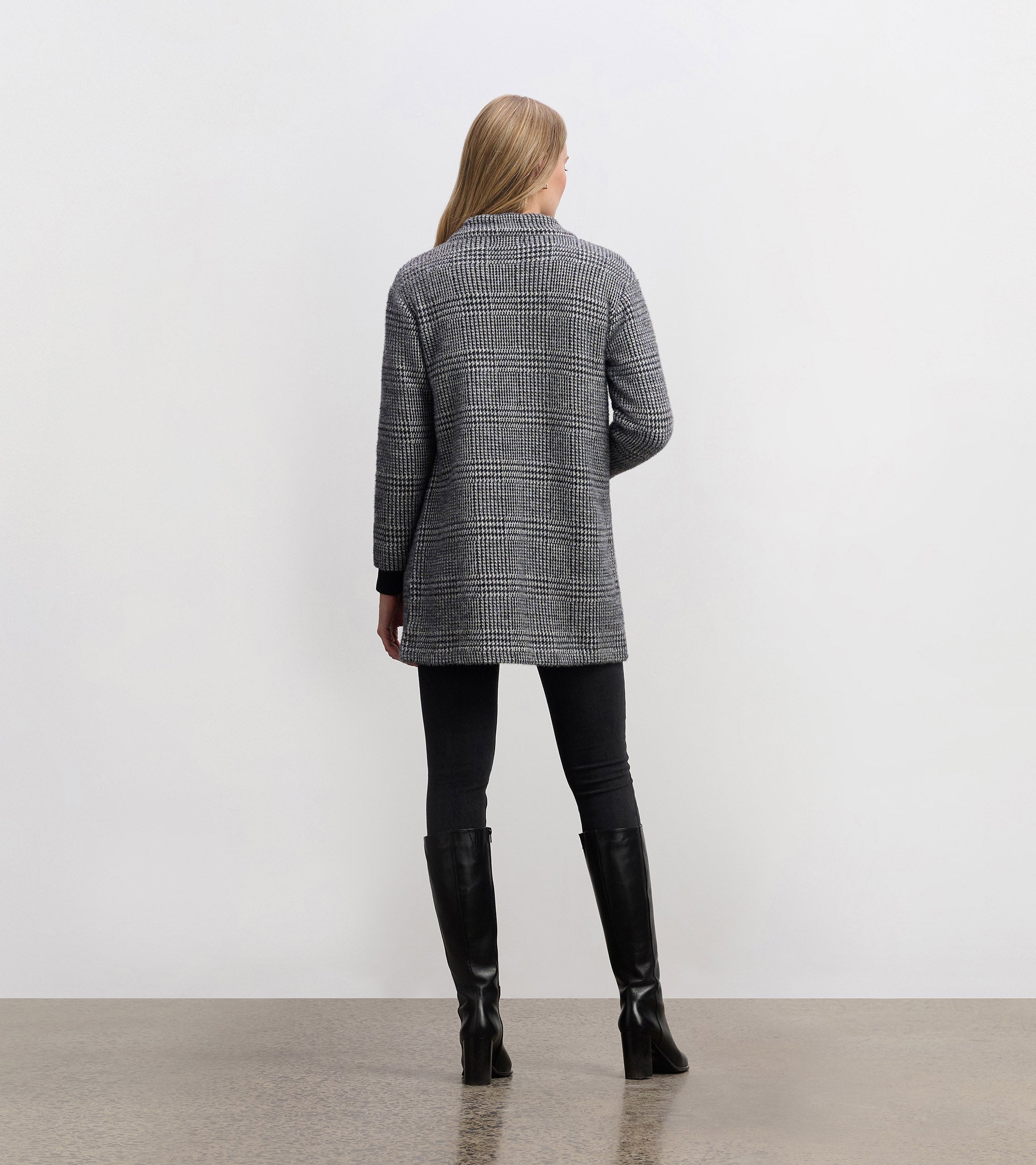 Cozy Open Blazer - Black Check | Hatley For Women