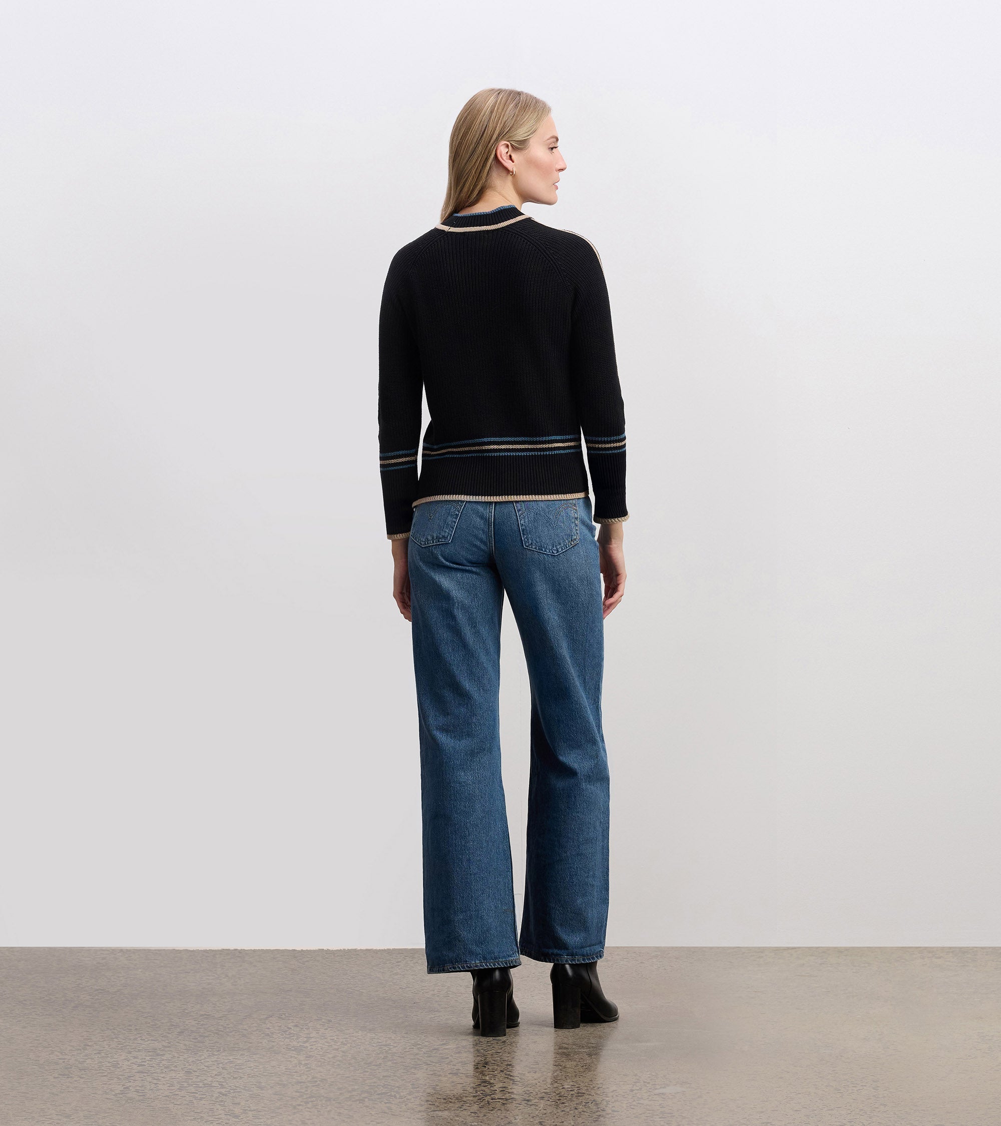 Raglan Stripes Pullover - Black | Hatley Women