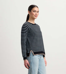 Olivia Sweater - Black Denim Stripes | Hatley For Women
