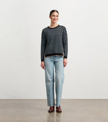 Olivia Sweater - Black Denim Stripes | Hatley For Women