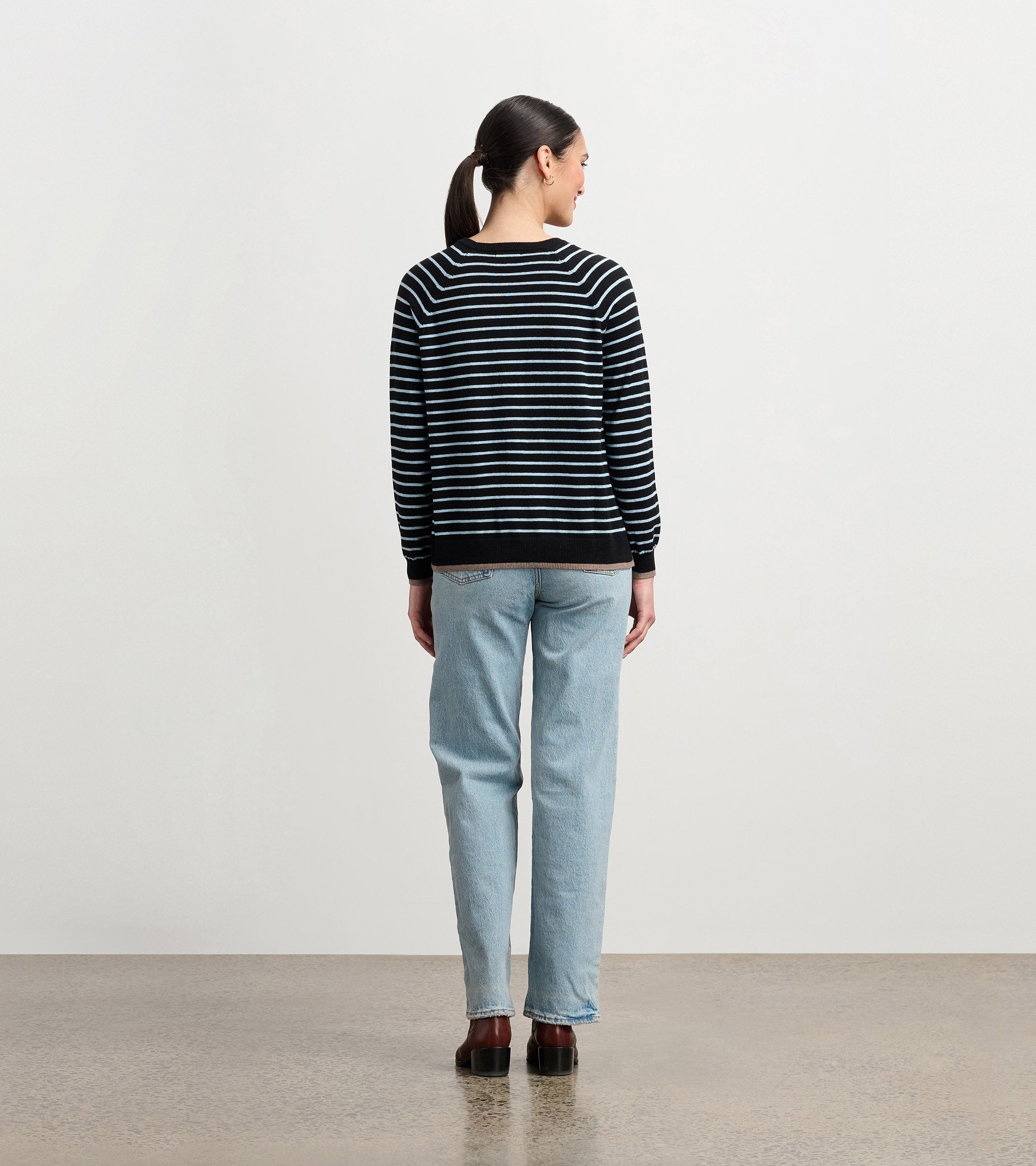 Olivia Sweater - Black Denim Stripes | Hatley For Women