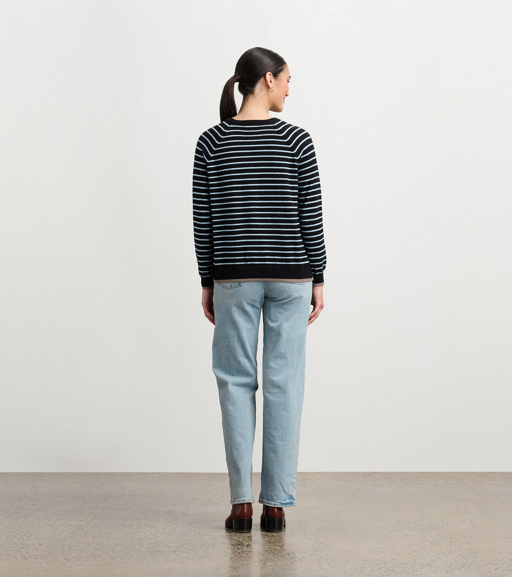 Olivia Sweater - Black Denim Stripes | Hatley For Women