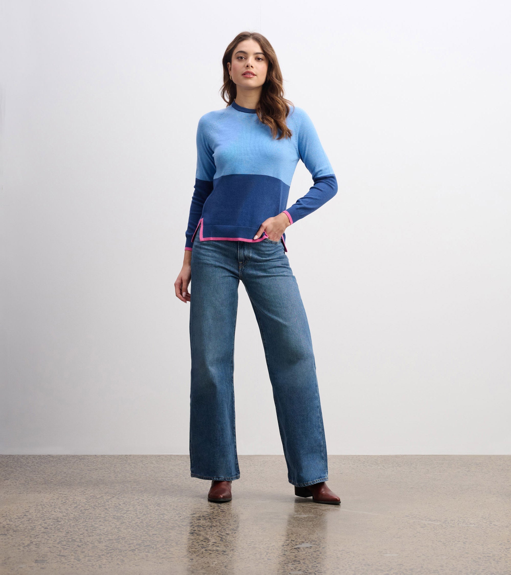 Olivia Sweater - Blue Color Block | Hatley US Women
