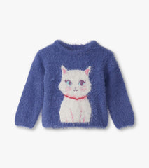 Baby & Toddler Girls Kitty Cat Furry Sweater | Hatley Outlet Baby & Toddler