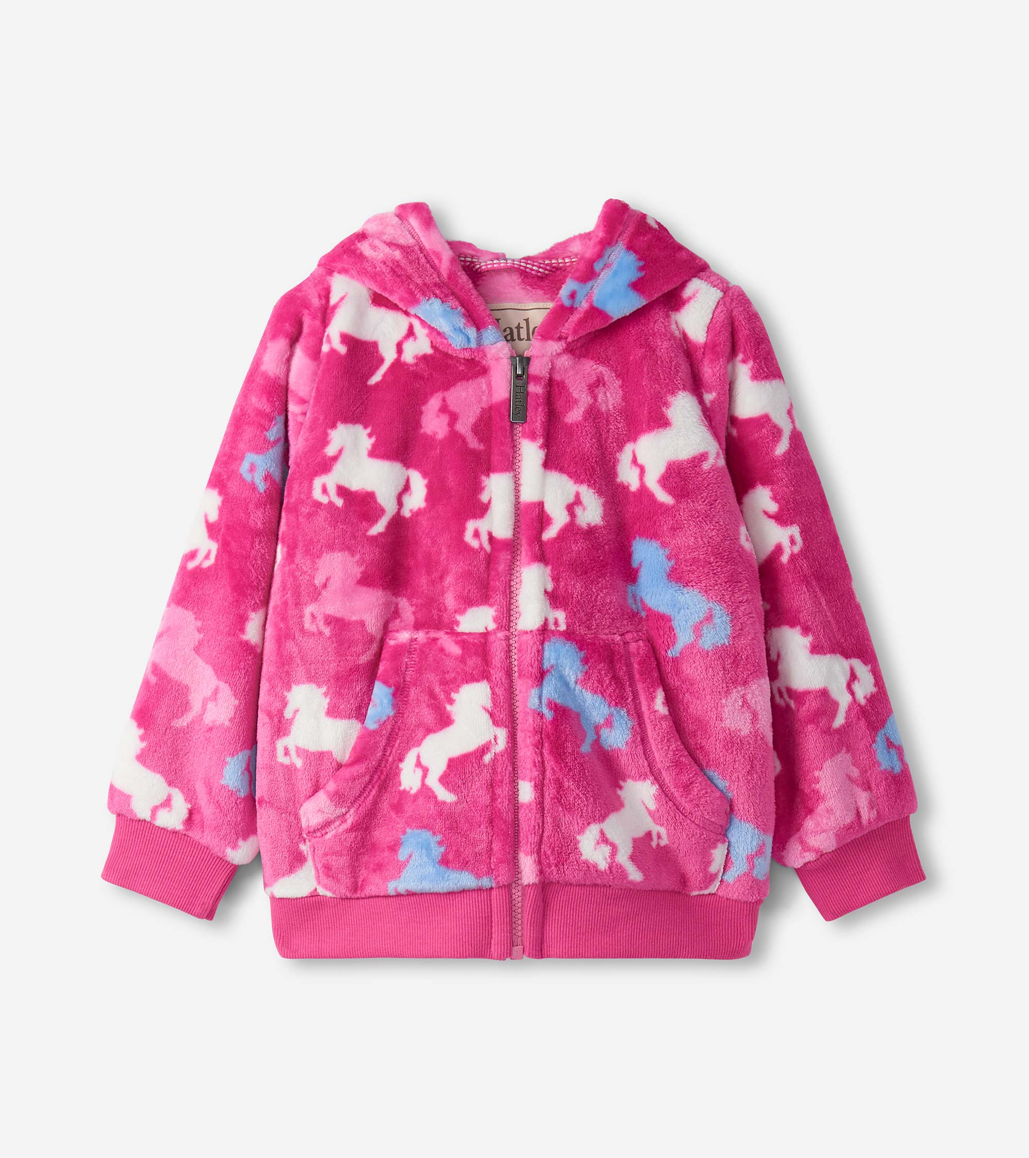 Girls Beautiful Horses Fleece Zip-Up Hoodie | Hatley Onsale Girls